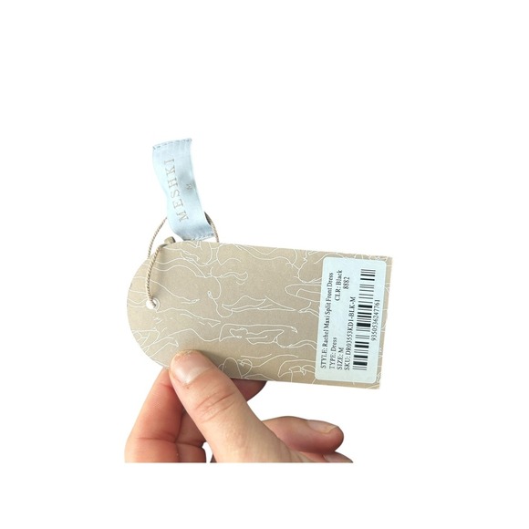 Meshki Maxi Split Front Dress Black Strapless Size Medium NWT - Picture 7 of 11